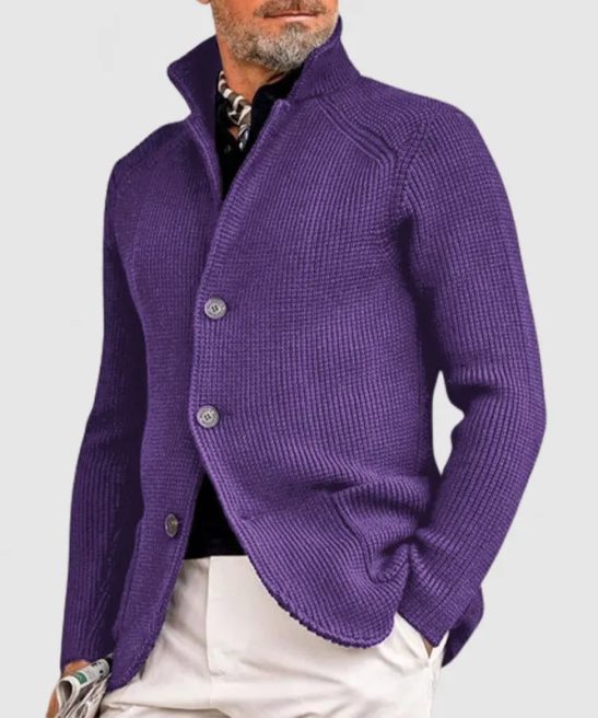 Textured Button Closure Knitted Jacket