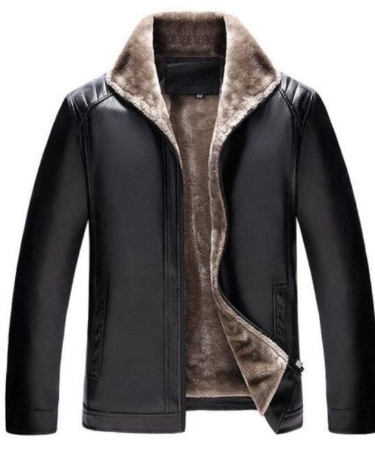 Winter Men's Warm Casual Slim Leather Jacket