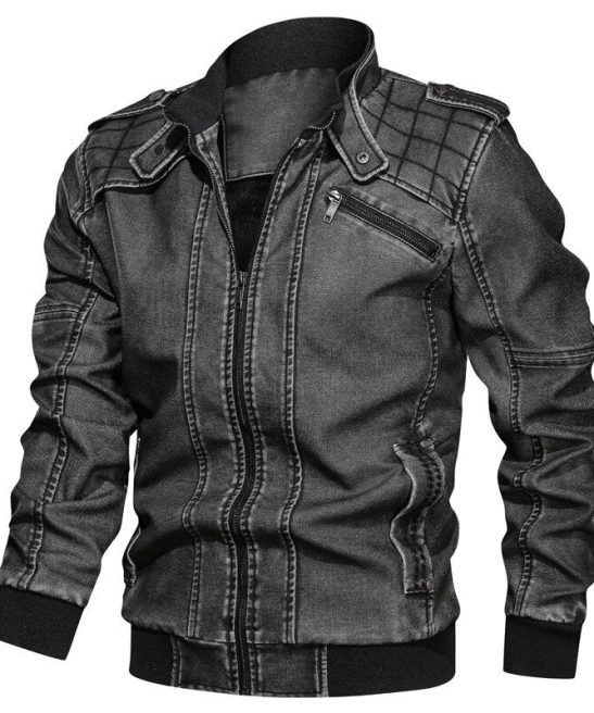Casual Motorcycle Leather Bomber Coats