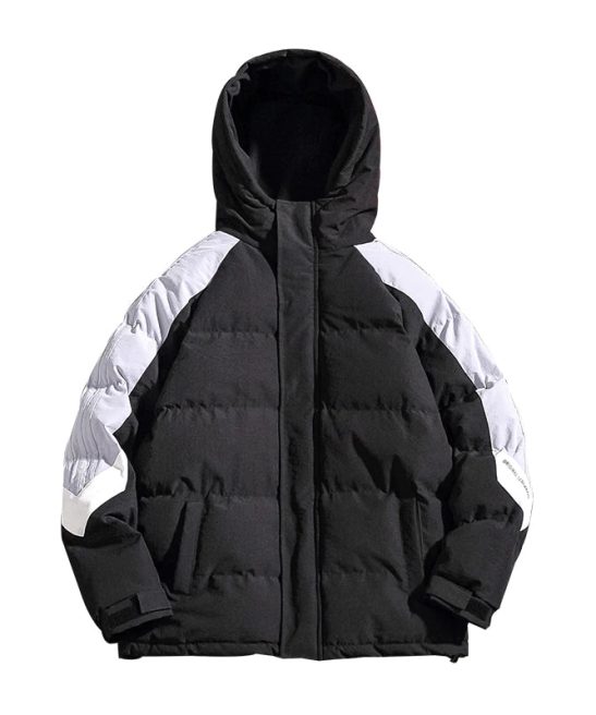 Winter Hooded Warm Outerwear Patchwork Streetwear Coat