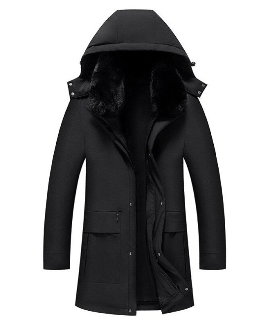 Men's Hooded Outdoor Long Down Jacket
